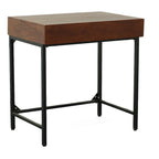 Bureau en bois de manguier massif avec 2 tiroirs - Châtaigne/Noir