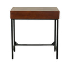 Bureau en bois de manguier massif avec 2 tiroirs - Châtaigne/Noir