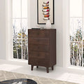 Buffet commode 7 tiroirs en bois de bouleau Auburn avec poignées rondes rétro et pieds en bouleau