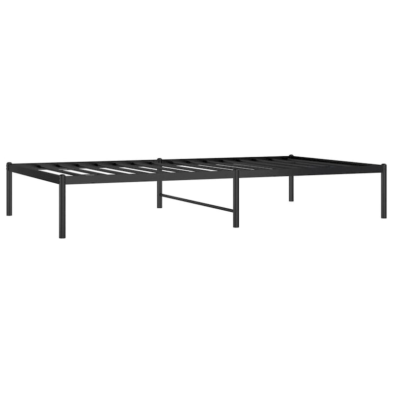 Cadre de lit double en métal, acier thermolaqué blanc avec tête de lit et rangement sous le lit, 1 place