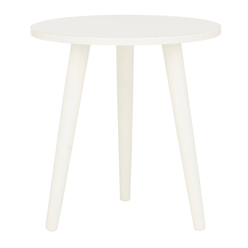 Table d'appoint ronde en pin, aspect vieilli, blanc/marron clair/gris ardoise/noir