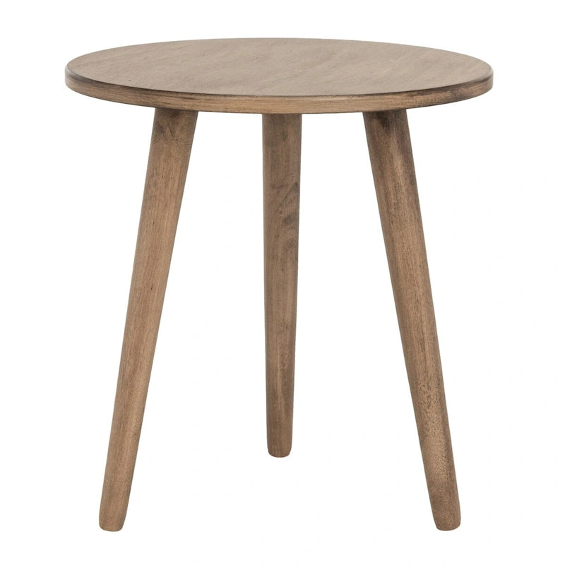 Table d'appoint ronde en pin, aspect vieilli, blanc/marron clair/gris ardoise/noir