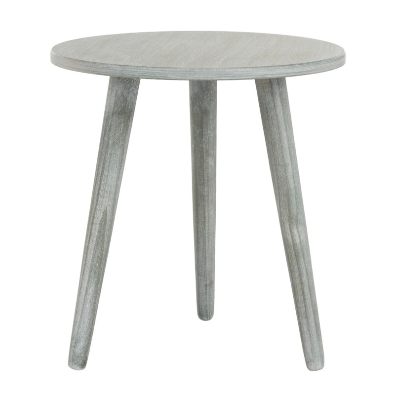 Table d'appoint ronde en pin, aspect vieilli, blanc/marron clair/gris ardoise/noir