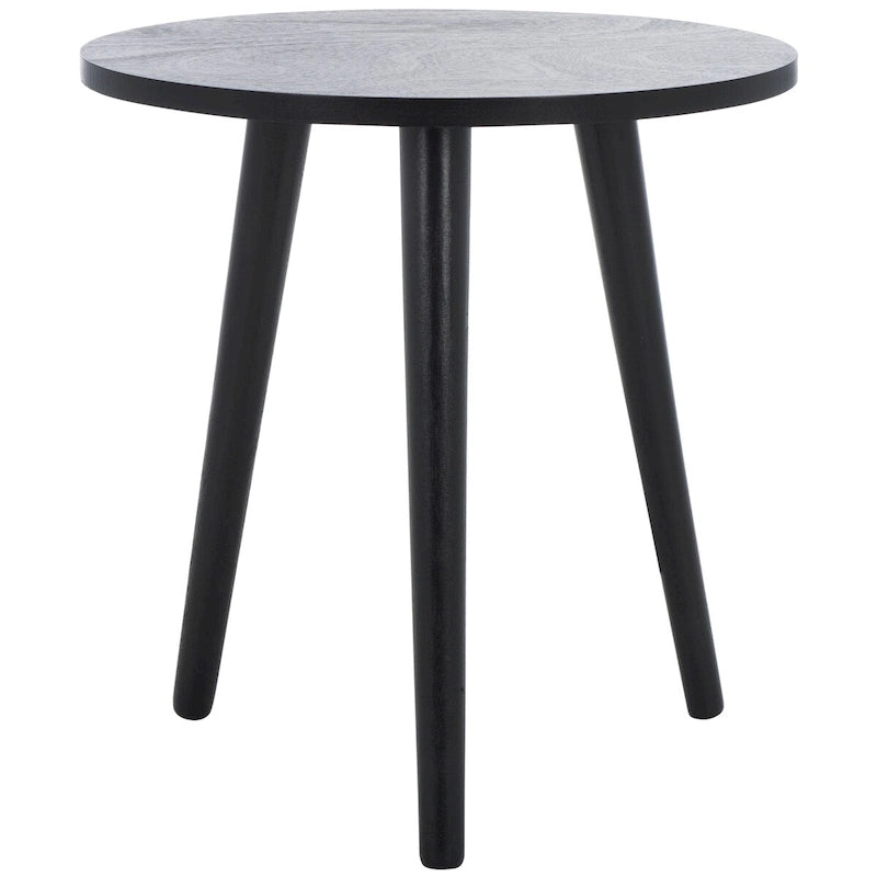 Table d'appoint ronde en pin, aspect vieilli, blanc/marron clair/gris ardoise/noir