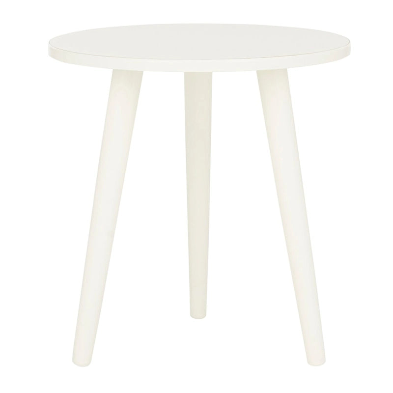 Table d'appoint ronde en pin, aspect vieilli, blanc/marron clair/gris ardoise/noir
