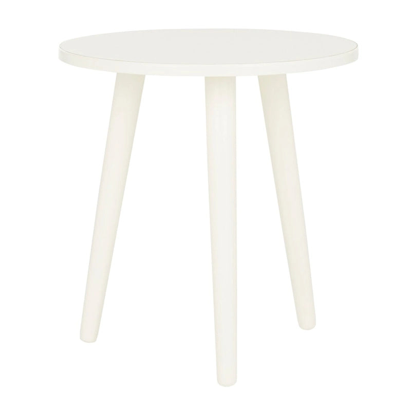 Table d'appoint ronde en pin, aspect vieilli, blanc/marron clair/gris ardoise/noir