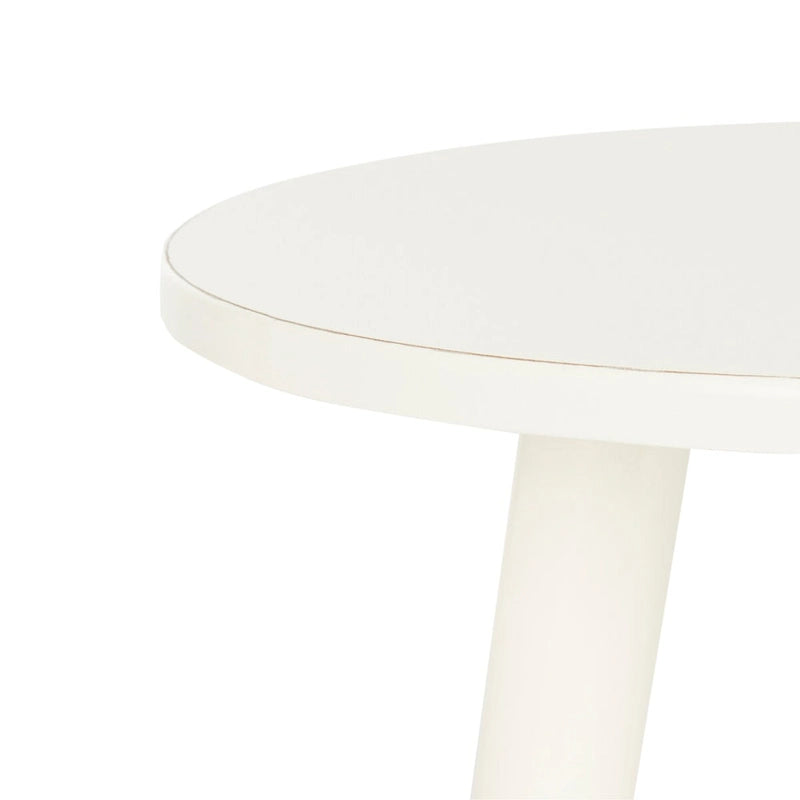 Table d'appoint ronde en pin, aspect vieilli, blanc/marron clair/gris ardoise/noir