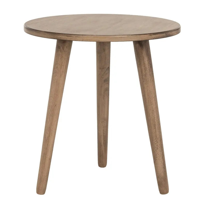 Table d'appoint ronde en pin, aspect vieilli, blanc/marron clair/gris ardoise/noir