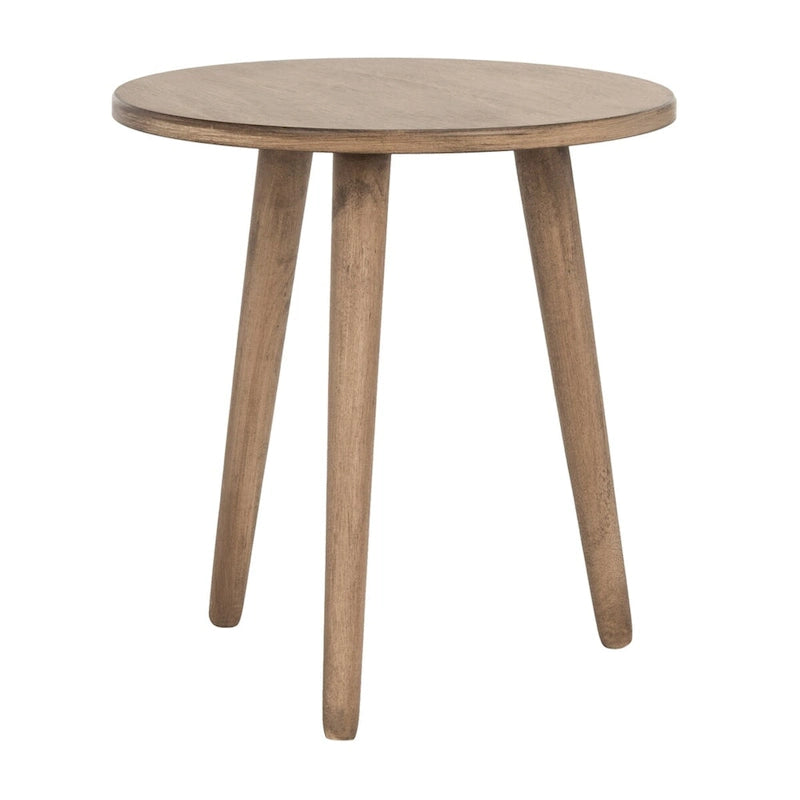 Table d'appoint ronde en pin, aspect vieilli, blanc/marron clair/gris ardoise/noir