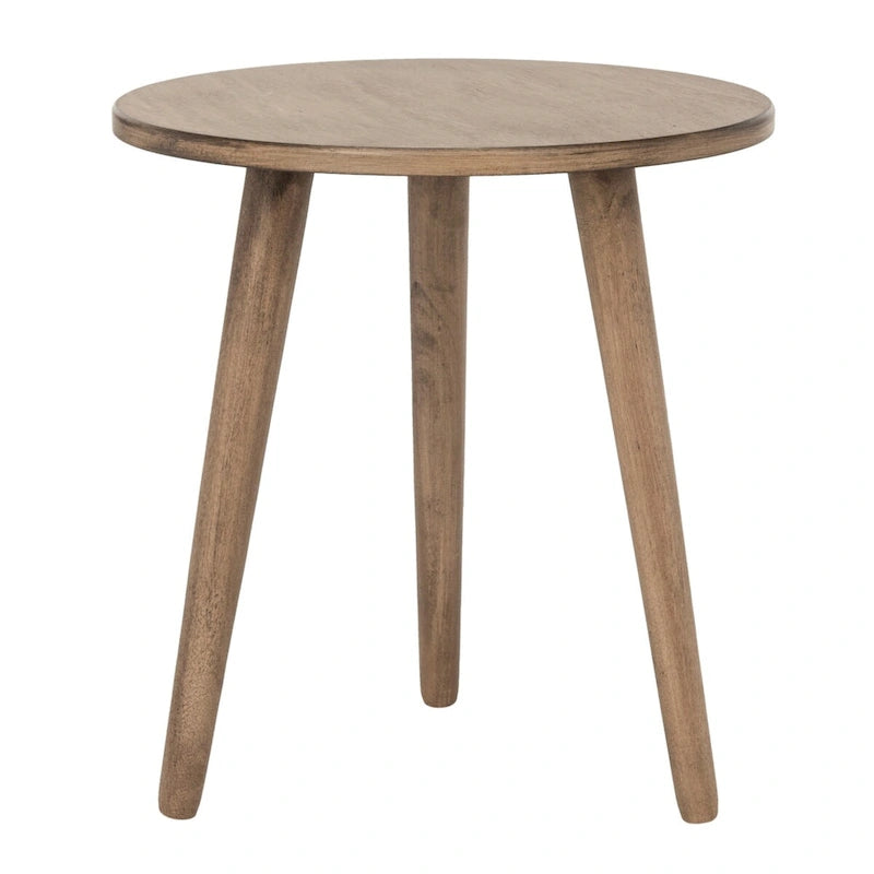 Table d'appoint ronde en pin, aspect vieilli, blanc/marron clair/gris ardoise/noir