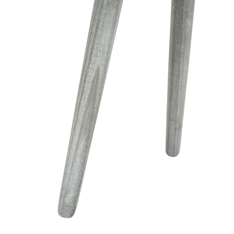 Table d'appoint ronde en pin, aspect vieilli, blanc/marron clair/gris ardoise/noir