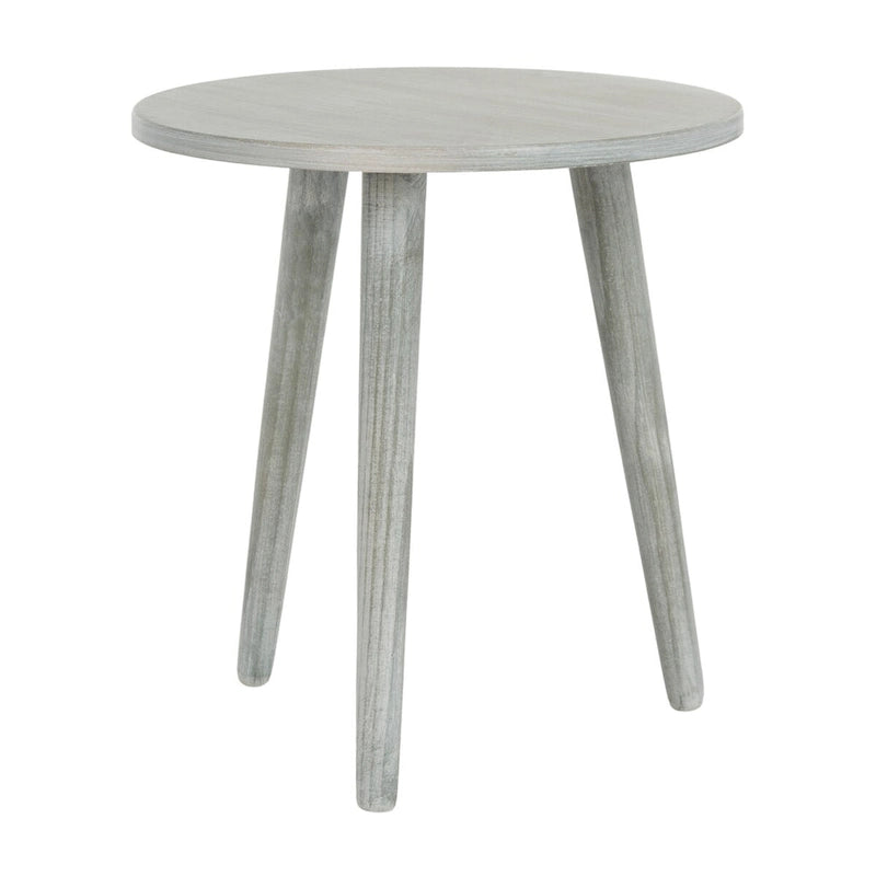 Table d'appoint ronde en pin, aspect vieilli, blanc/marron clair/gris ardoise/noir