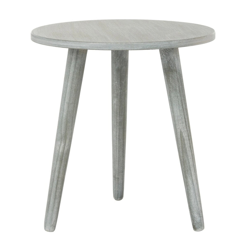 Table d'appoint ronde en pin, aspect vieilli, blanc/marron clair/gris ardoise/noir