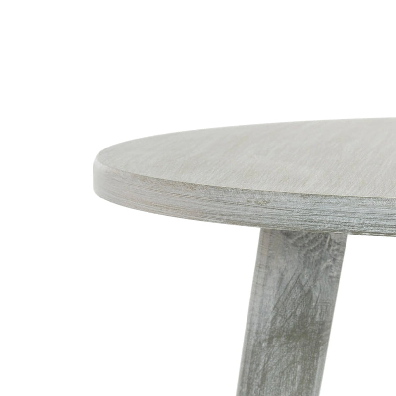Table d'appoint ronde en pin, aspect vieilli, blanc/marron clair/gris ardoise/noir