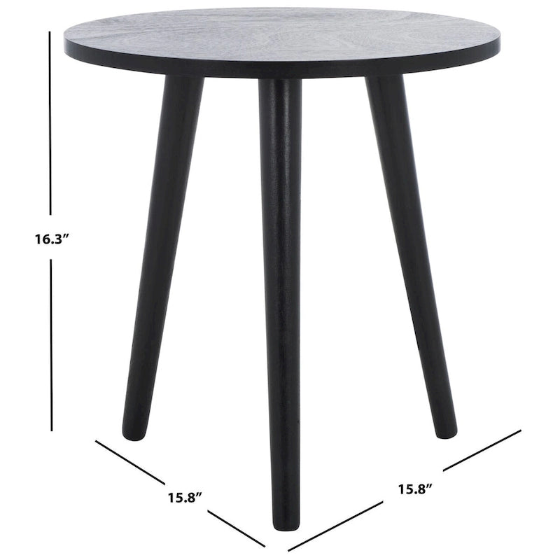 Table d'appoint ronde en pin, aspect vieilli, blanc/marron clair/gris ardoise/noir