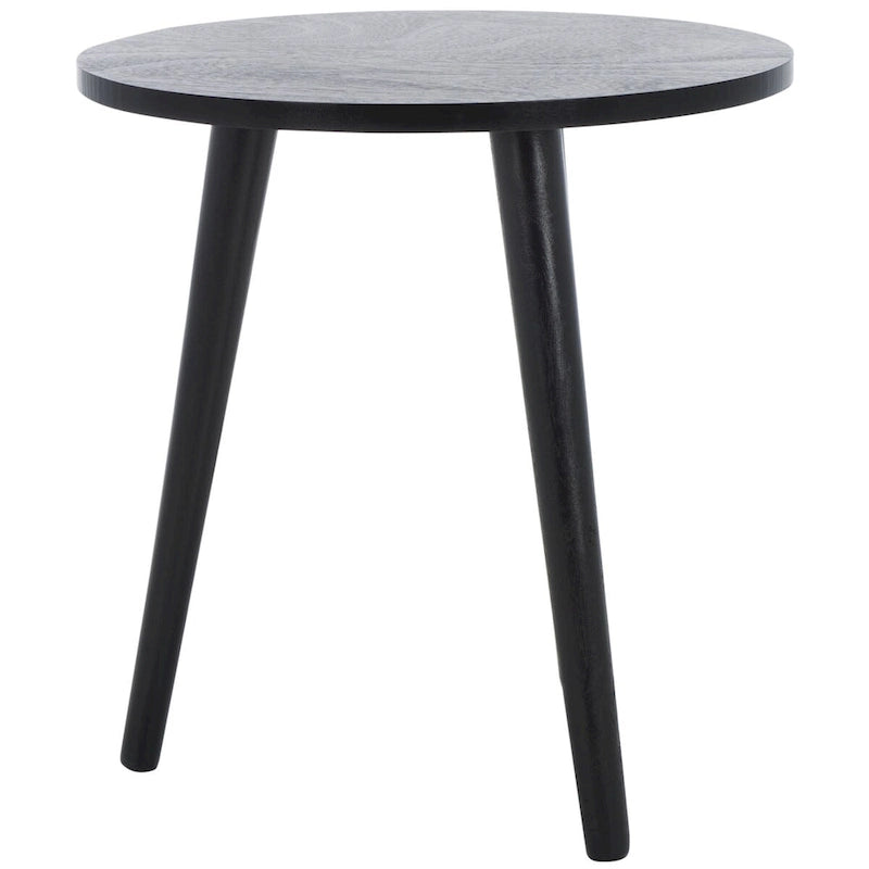 Table d'appoint ronde en pin, aspect vieilli, blanc/marron clair/gris ardoise/noir
