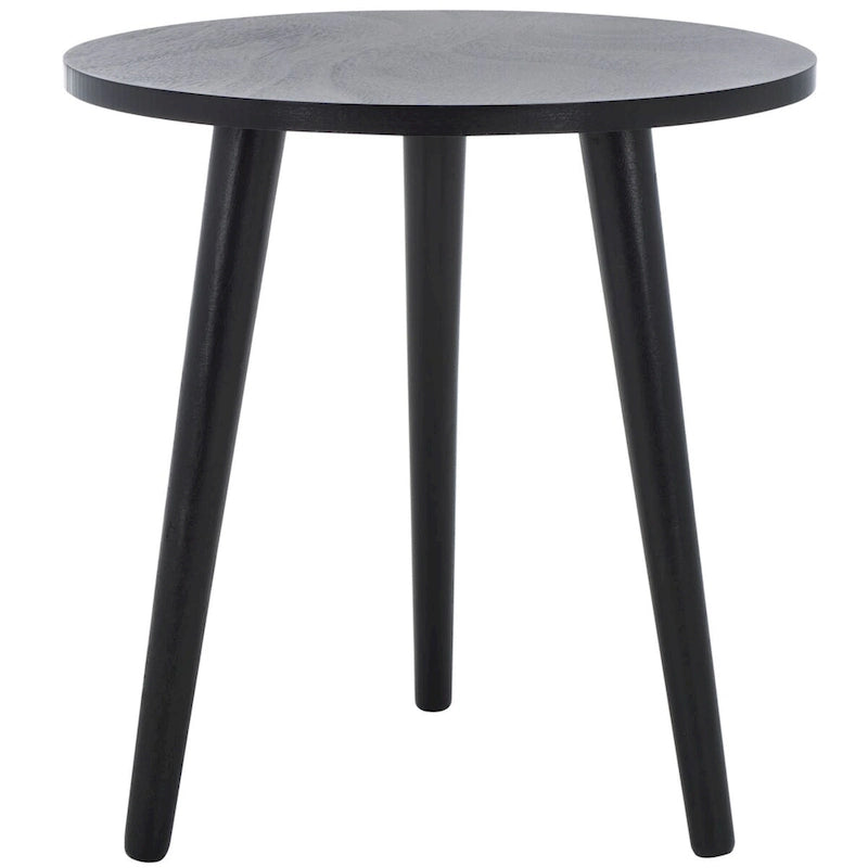 Table d'appoint ronde en pin, aspect vieilli, blanc/marron clair/gris ardoise/noir