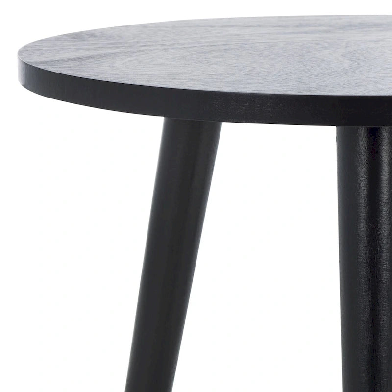 Table d'appoint ronde en pin, aspect vieilli, blanc/marron clair/gris ardoise/noir