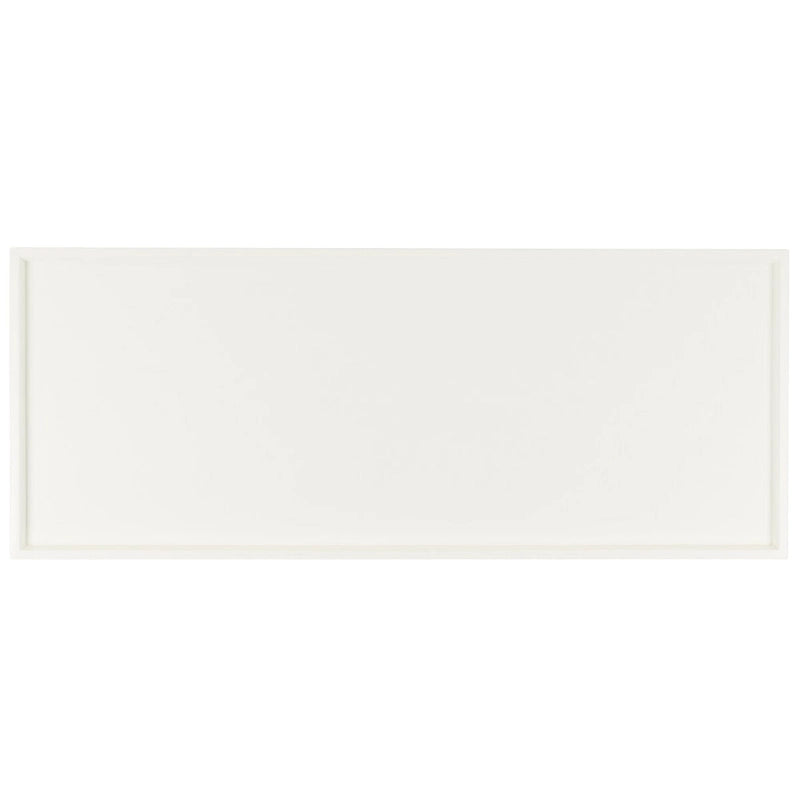 Console rectangulaire sable/ivoire/noir avec pieds incurvés et plateau encastré