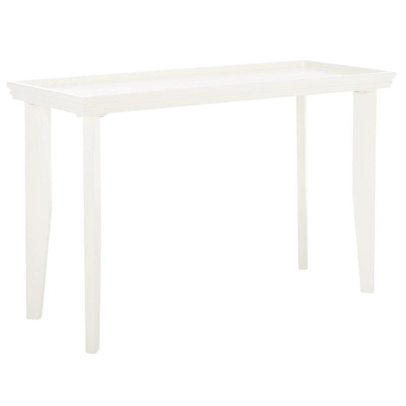 Console rectangulaire sable/ivoire/noir avec pieds incurvés et plateau encastré