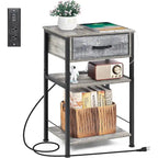 Table de chevet à 3 niveaux avec station de recharge
