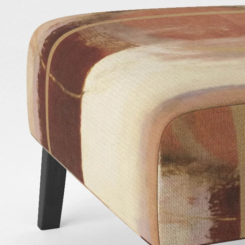 Fauteuil d'appoint en polyester à motif abstrait marron et beige — Fauteuil crapaud, à accoudoirs ou d'appoint, 1 place
