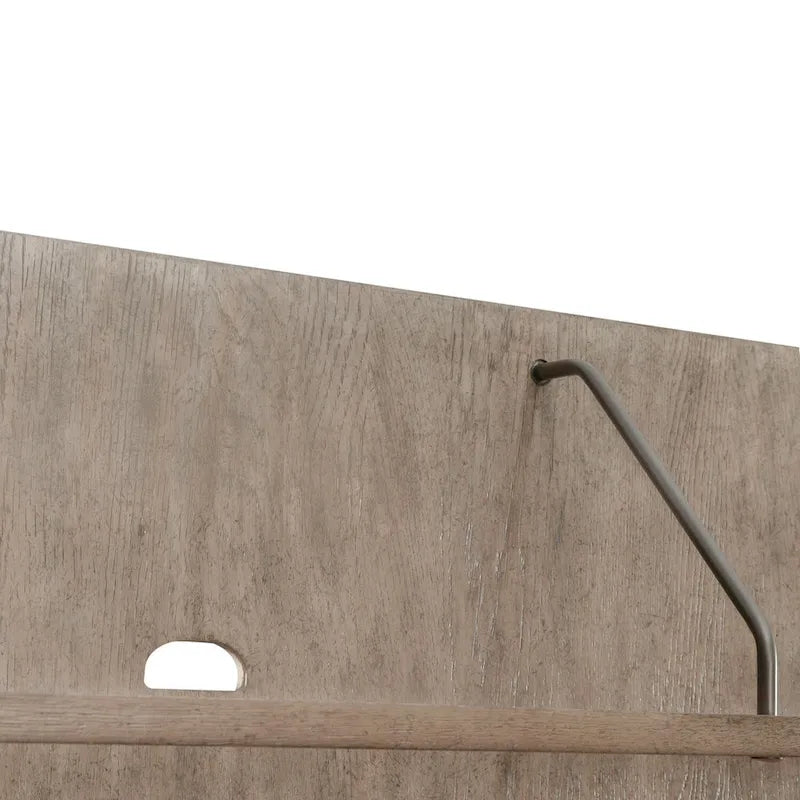 Meuble TV 70" de large en beige bruni avec étagère flottante et 3 tiroirs