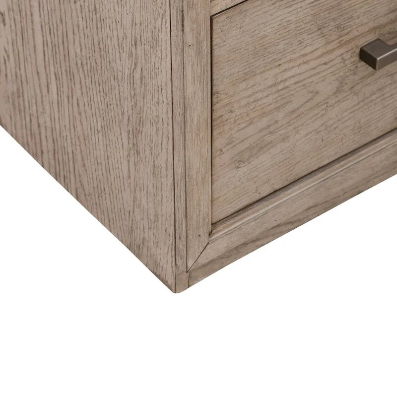 Meuble TV 70" de large en beige bruni avec étagère flottante et 3 tiroirs