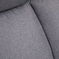 Fauteuil de bureau de direction grand et large à dossier haut en tissu gris clair aspect lin, avec hauteur réglable et pivotement à 360°, 1 place