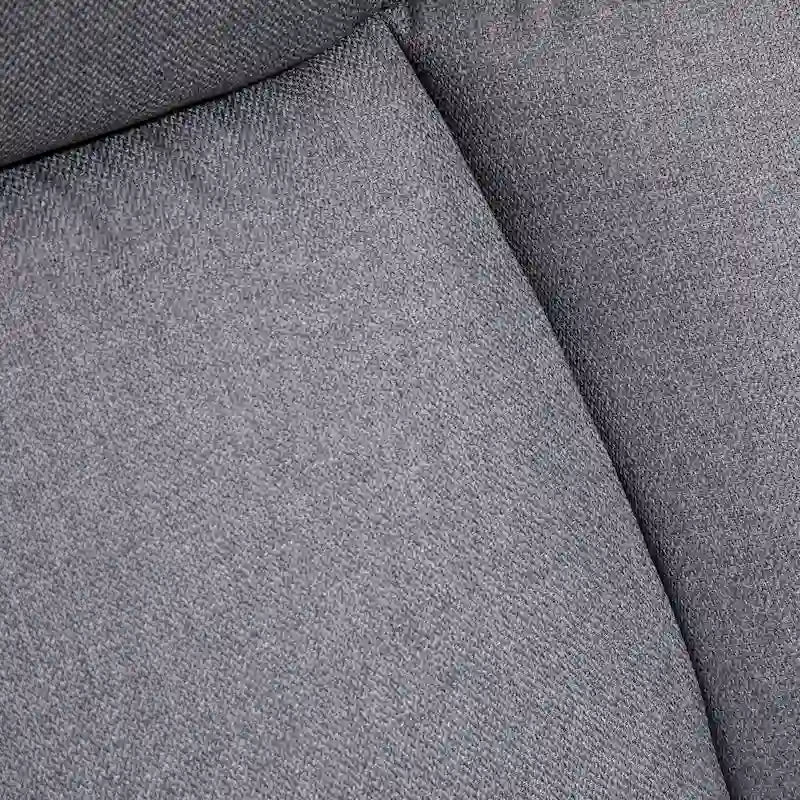 Fauteuil de bureau de direction grand et large à dossier haut en tissu gris clair aspect lin, avec hauteur réglable et pivotement à 360°, 1 place