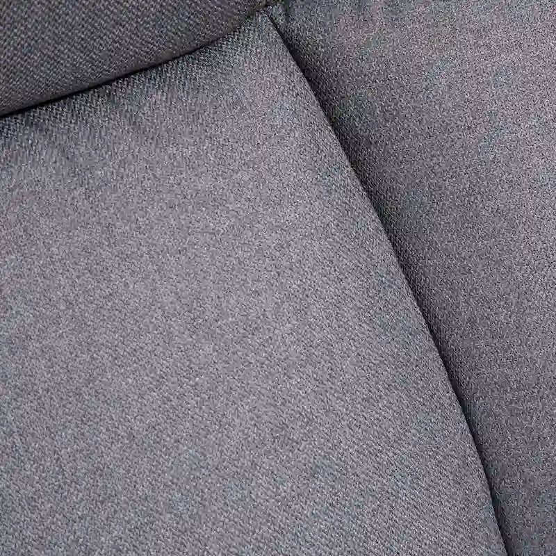 Fauteuil de bureau de direction grand et large à dossier haut en tissu gris clair aspect lin, avec hauteur réglable et pivotement à 360°, 1 place