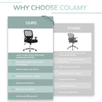 Chaise de bureau ergonomique réglable avec support lombaire