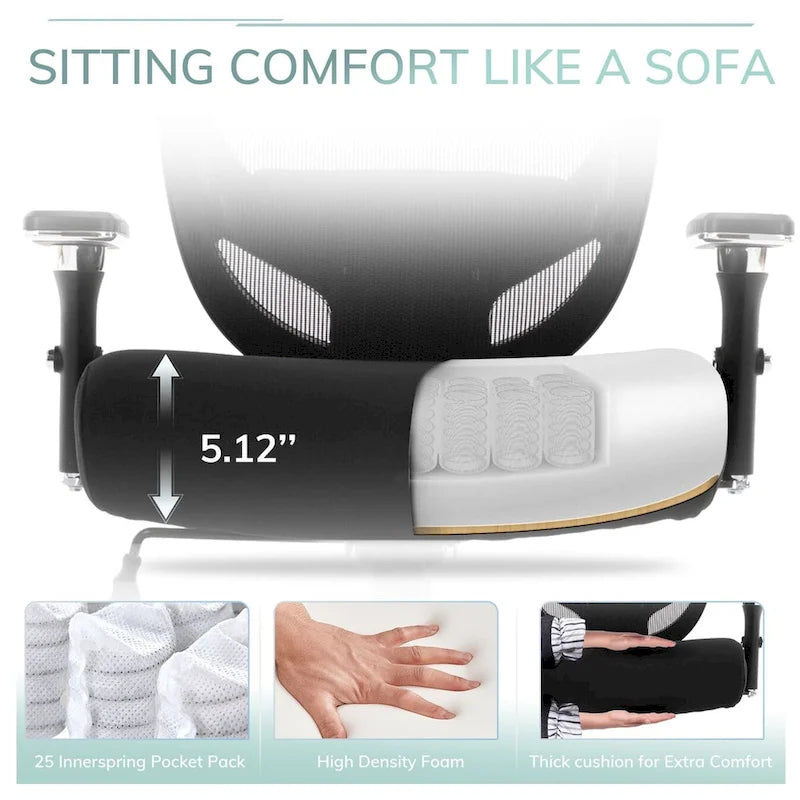Chaise de bureau ergonomique réglable avec support lombaire