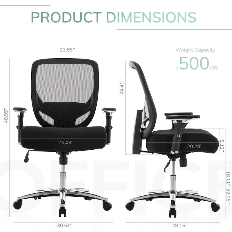 Chaise de bureau ergonomique réglable avec support lombaire