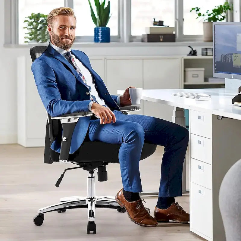 Chaise de bureau ergonomique réglable avec support lombaire