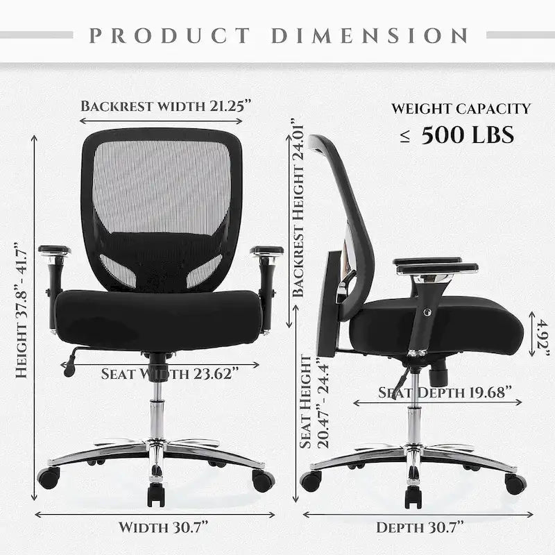 Chaise de bureau ergonomique réglable avec support lombaire