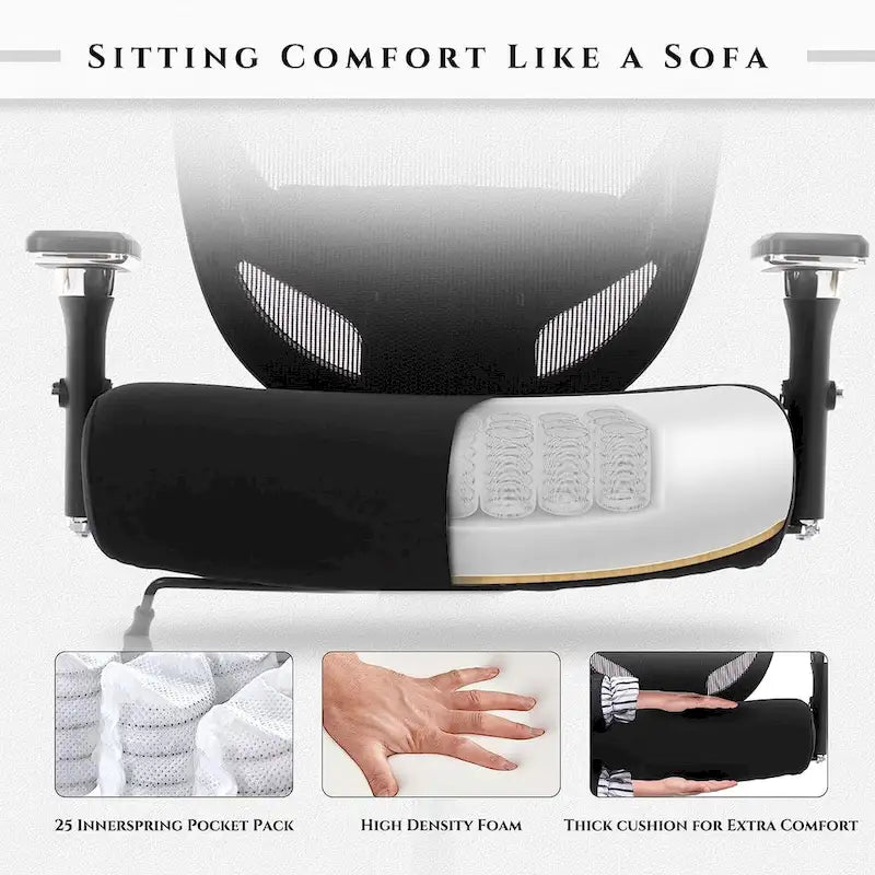 Chaise de bureau ergonomique réglable avec support lombaire