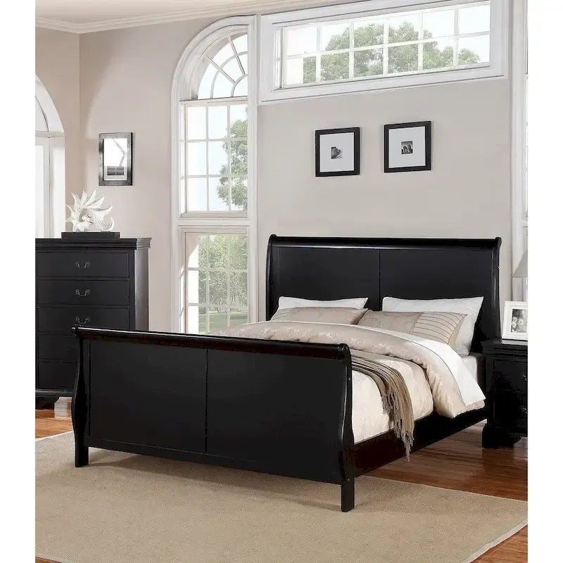 Cadre de lit King size avec tête et pied de lit traîneau