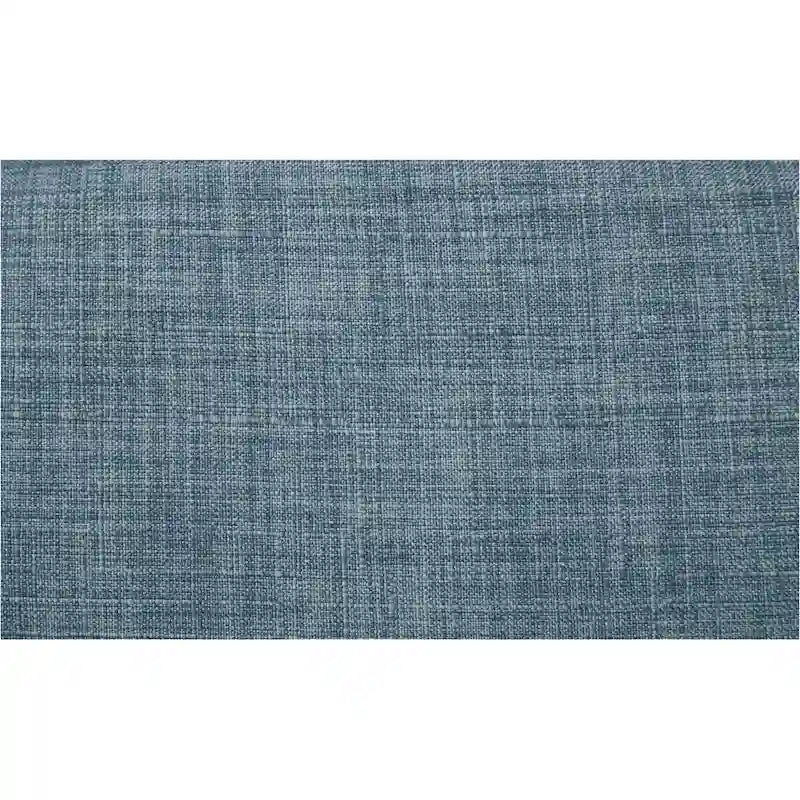 Fauteuil baquet mi-siècle en lin/denim avec pieds en bois espresso foncé, 1 place