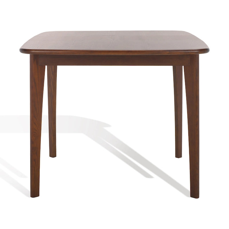 Table à manger extensible Noyer / Chêne naturel avec bords incurvés et pieds compensés, 4-6 places